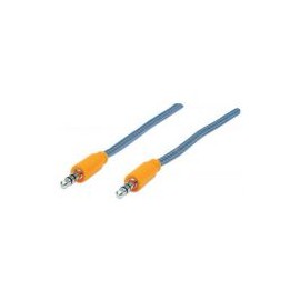 Cable Auxiliar De Audio 3.5 1Mt Textil Naranja/Azul Manhattan 394093