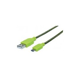 Cable Usb Manhattan Textil Verde/Negro Usb A Micro Usb 1 Metro 394062