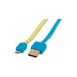 Cable Usb Manhattan Plano Azul/Amarillo Usb A Micro Usb 2M 391283