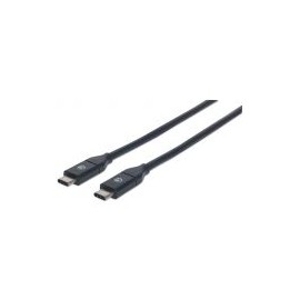 Cable Usb Tipo C Manhattan M-M 50 Cm Negro V3.1 Gen2 354899