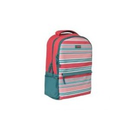 Mochila Easy Line Rayas Rosa/Verde Para Laptop 14 El-994169