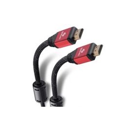 Cable Steren Hdmi 4K Con Filtros De Ferrita Y Cable Tipo Cordon De 10 Metros Negro/Rojo 299-830