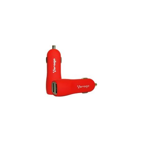 Cargador Para Auto Vorago Au-103 Con 2 Puertos Usb Rojo