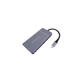 Hub Batauro Usb-C Macho A 1X Hdmi 1X Vga 1X Usb 3.0 1X Pd 1X Lan 1X Sd 1X 3.5Mm Hembra Negro Ad-80