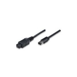 Cable Manhattan Firewire 800/400 1394B - 1384B 1.8M Negro 370486