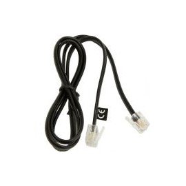 Cable Adaptador Jabra 8800-00-101 Para Teléfono Rj-9 Macho A Rj-6 Macho Negro