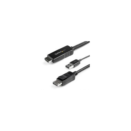 Cable Hdmi 1.4 Macho A Displayport 1.2 Macho Startech.Com 4K 30Hz 3 Metros Negro Hd2Dpmm3M